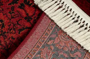 Koberec ORIENT 5125 so strapcami / rám, orientálny / klasický, bordový / čierny