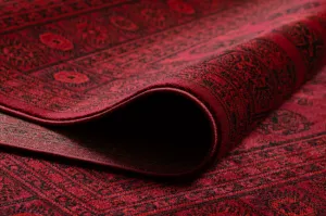 Koberec ORIENT 6889 so strapcami, rám / orientálny, bordový / čierny