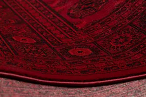 Koberec ORIENT 6889 so strapcami, rám / orientálny, bordový / čierny
