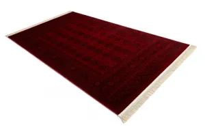 Koberec ORIENT 6889 so strapcami, rám / orientálny, bordový / čierny