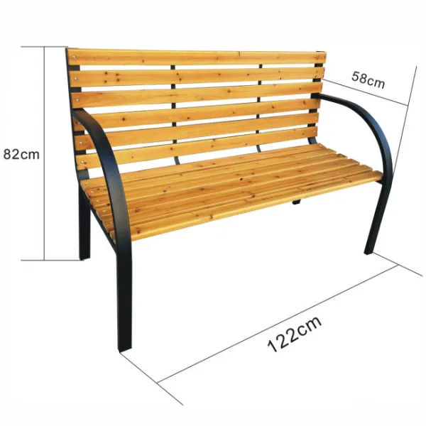 Ak furniture Zahradní lavička DALIA černá/jedlové dřevo