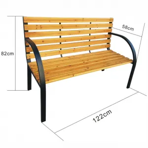 Ak furniture Zahradní lavička DALIA černá/jedlové dřevo