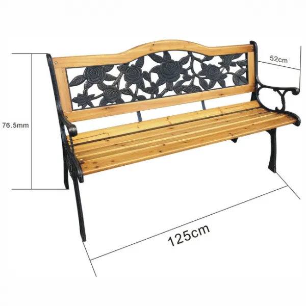 Ak furniture Zahradní lavička ROSA světlé dřevo/černá