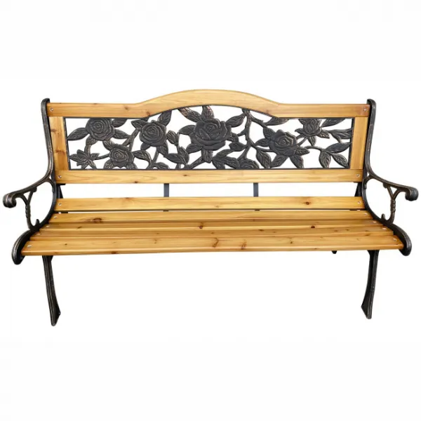 Ak furniture Zahradní lavička ROSA světlé dřevo/černá