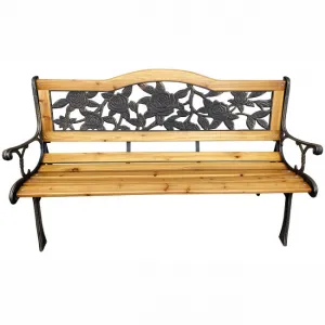 Ak furniture Zahradní lavička ROSA světlé dřevo/černá