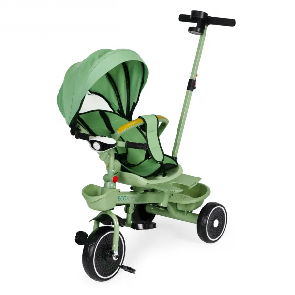 Dětská tříkolka - kočárek Ecotoys HEAVEN 2v1 zelená