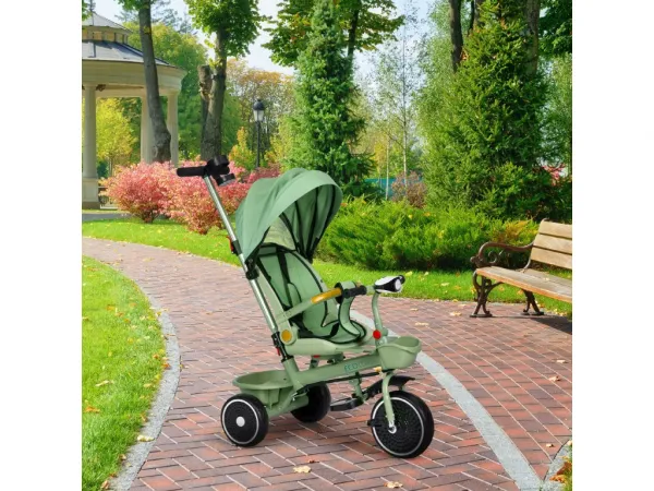 Dětská tříkolka - kočárek Ecotoys HEAVEN 2v1 zelená