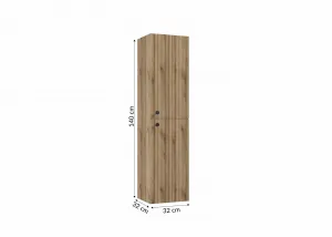 ArtDef Vysoká skrinka do kúpeľne RIETTI OAK EVOKE C35