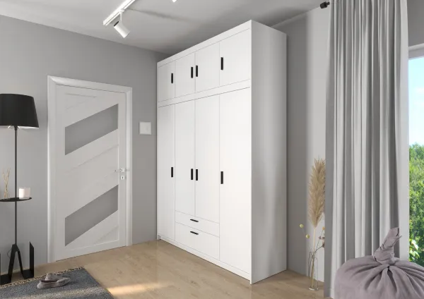 ArtLemp Šatníková skriňa ELLEN 4D2S | biela