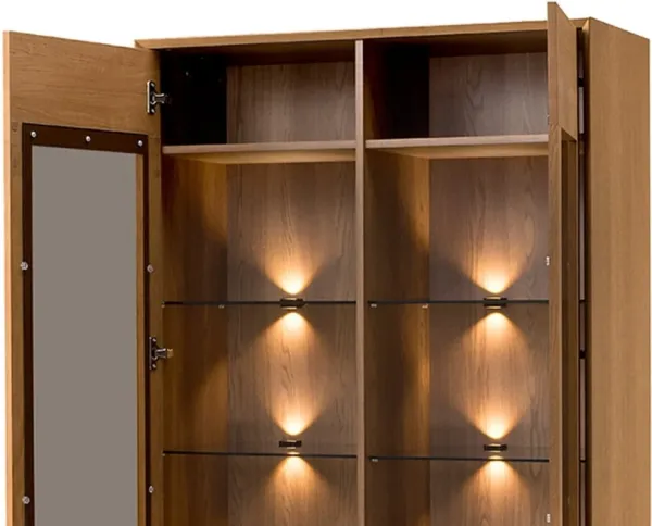 Szynaka Vitrína Lazure 12 s LED osvetlením 95 cm dub Rustikal karamelový