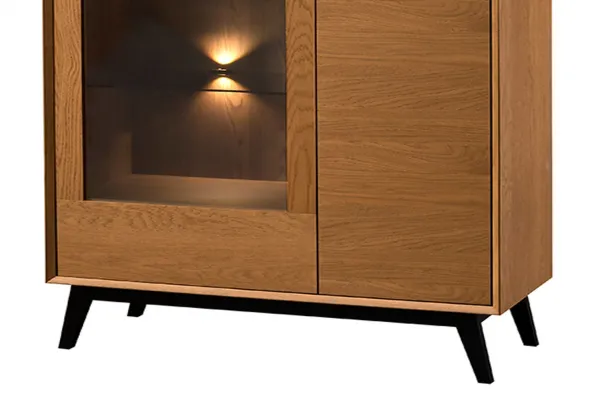 Szynaka Vitrína Lazure 15 s LED osvetlením 95 cm dub Rustikal karamelový
