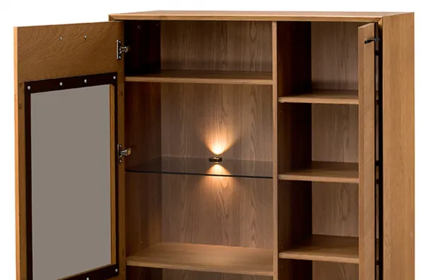 Szynaka Vitrína Lazure 15 s LED osvetlením 95 cm dub Rustikal karamelový