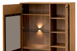 Szynaka Vitrína Lazure 15 s LED osvetlením 95 cm dub Rustikal karamelový