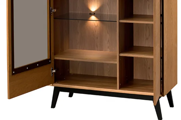 Szynaka Vitrína Lazure 15 s LED osvetlením 95 cm dub Rustikal karamelový