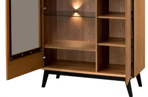 Szynaka Vitrína Lazure 15 s LED osvetlením 95 cm dub Rustikal karamelový