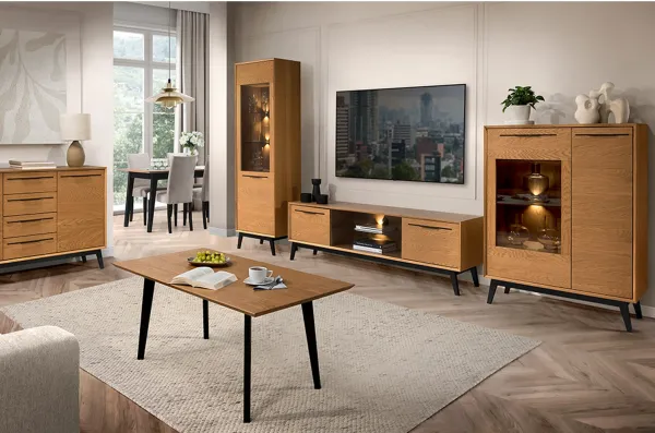 Szynaka Konferenčný stolík Lazure 41 120 cm dub rustikálny karamelový/čierny