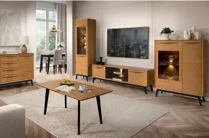 Szynaka Konferenčný stolík Lazure 41 120 cm dub rustikálny karamelový/čierny