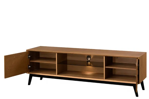 Szynaka TV stolík Lazure 25 s LED osvetlením 180 cm dub Rustikal karamelový
