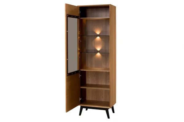 Szynaka Vitrína Lazure 10 s osvetlením 60 cm dub Rustikal karamelový