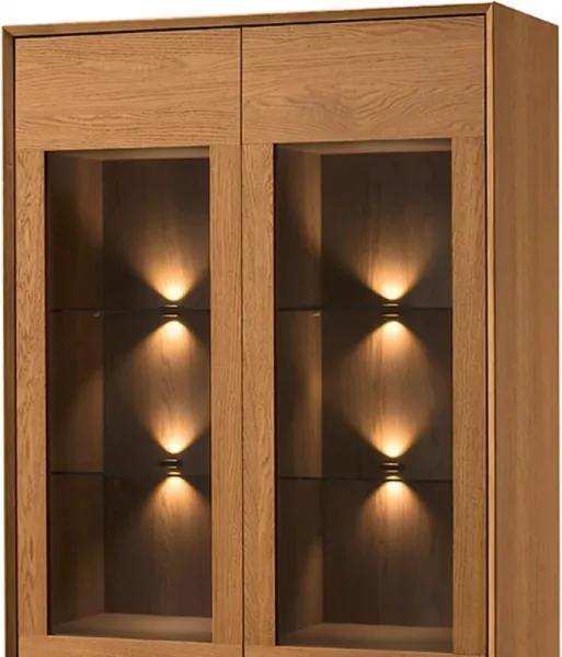Szynaka Vitrína Lazure 12 s LED osvetlením 95 cm dub Rustikal karamelový