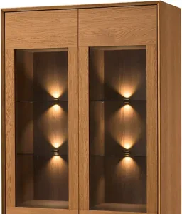 Szynaka Vitrína Lazure 12 s LED osvetlením 95 cm dub Rustikal karamelový