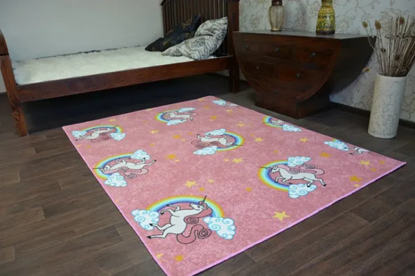 Detský koberec UNICORN JEDNOROŽEC ružový
