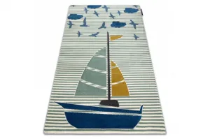 Koberec PETIT SAIL loďka - zelený