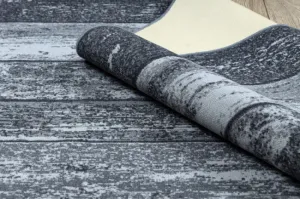 Protišmykový koberec WOOD drevo, dosky - sivý