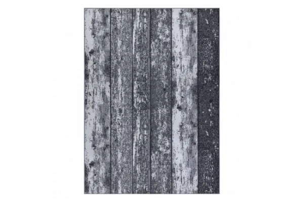 Protišmykový koberec WOOD drevo, dosky - sivý