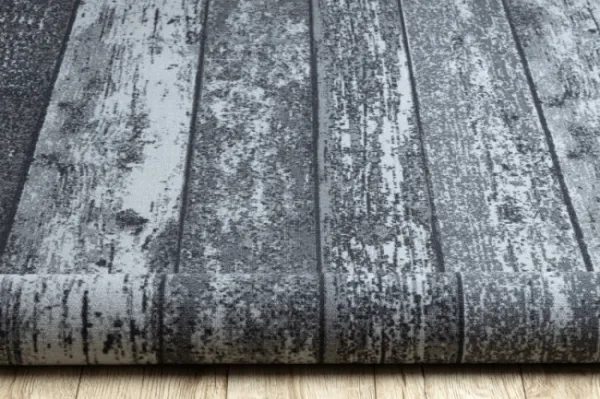 Protišmykový metrážny koberec WOOD drevo, dosky - sivý