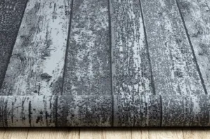 Protišmykový metrážny koberec WOOD drevo, dosky - sivý