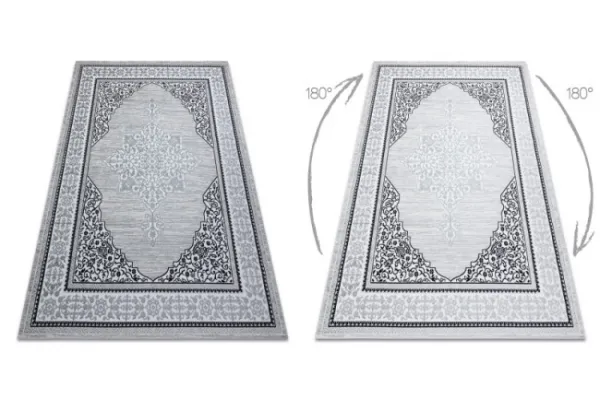 Koberec GLOSS 8490 52 Ornament - slonia kosť, sivý