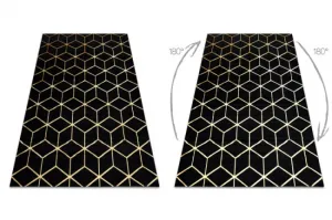 Koberec GLOSS 409C 86 3D kocka glamour - čierny, zlatý