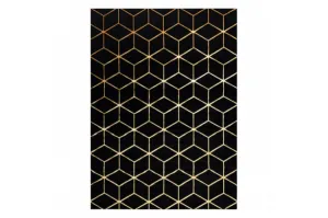 Koberec GLOSS 409C 86 3D kocka glamour - čierny, zlatý