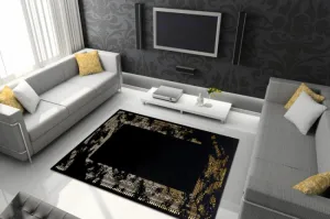 Koberec GLOSS 408C 86 Glamour - čierny, zlatý