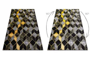Koberec GLOSS 400B 86 Glamour 3D - čierny, zlatý