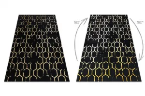 Koberec GLOSS 407C 86 Styl, glamour - čierny, zlatý