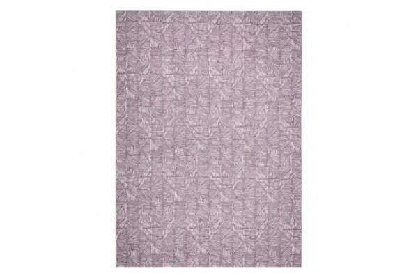 Koberec SIZAL COLOR 47373260 Línie, trojuholníky, jodelka - slivka / béžový