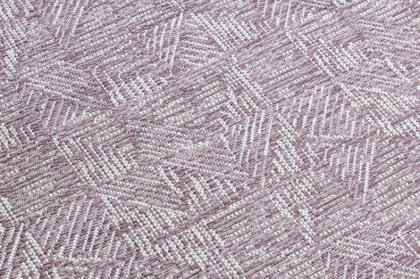 Koberec SIZAL COLOR 47373260 Línie, trojuholníky, jodelka - slivka / béžový