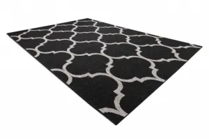 Koberec SIZAL FLOORLUX 20608 - marokánsky, trellis - čierny, strieborný