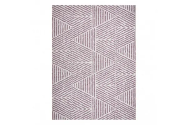 Koberec SIZAL COLOR 47176260 Línie, trojuholníky, zygzak - béžový / špinavo ružový