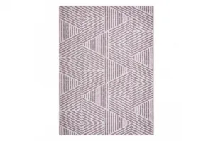 Koberec SIZAL COLOR 47176260 Línie, trojuholníky, zygzak - béžový / špinavo ružový