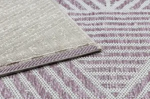 Koberec SIZAL COLOR 47176260 Línie, trojuholníky, zygzak - béžový / špinavo ružový