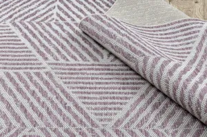 Koberec SIZAL COLOR 47176260 Línie, trojuholníky, zygzak - béžový / špinavo ružový