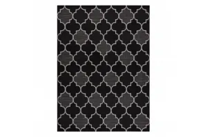 Koberec SIZAL FLOORLUX 20607 marokánsky, trellis - čierny, strieborný