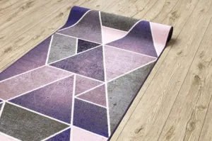Protišmykový behúň TROJUHOLNÍKY fialový