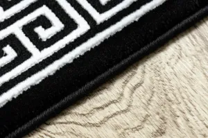 Koberec / Behúň GLOSS 6776 85 ramka, grécky - čierny / slonia kosť