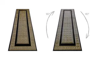 Koberec / Behúň GLOSS 6776 86 ramka, grécky čierny / zlatý