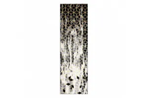 Koberec / Behúň GLOSS 409A 82 glamour, art deco čierny / sivý / zlatý