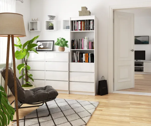 Ak furniture Kancelársky regál Rexa 60 cm 3 zásuvky a 2 police biely